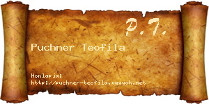 Puchner Teofila névjegykártya